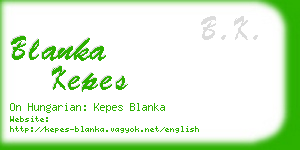 blanka kepes business card